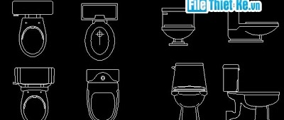 File thiết kế Autocad các thiết bị vệ sinh, bồn tắm, lavabo